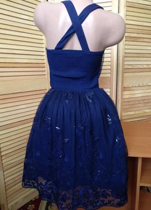 Платье синее с фатином2 фото