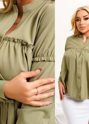 Батальна жіноча блузка 41512-1 в різних кольорах2 фото