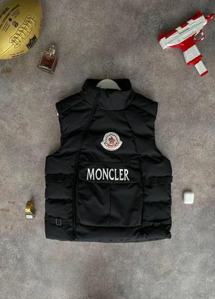 Чоловічий брендовий жилет moncier чорний. чоловіча жилетка на весну/осінь