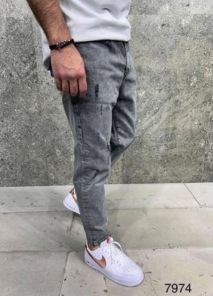 Мужские качественные джинсы мом серые. мужские турецкие прямые джинсы2 фото