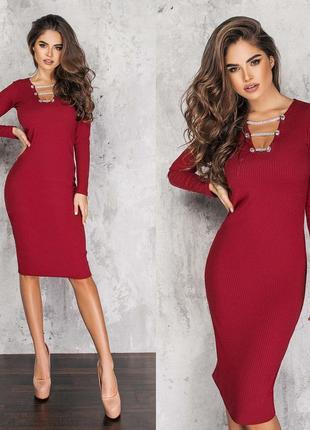 Женское платье 6077 "шнуровка стразы" в разных расцветках