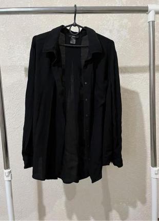Черная рубашка женская/ длинная черная рубашка / длинная рубашка черная2 фото
