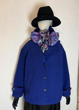 Вовна,нове,стильне сине пальто,полупальто,батал,c&amp;a,2 фото