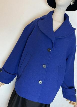 Вовна,нове,стильне сине пальто,полупальто,батал,c&a,6 фото