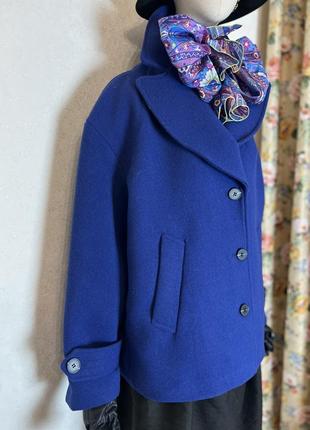Вовна,нове,стильне сине пальто,полупальто,батал,c&amp;a,5 фото