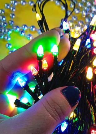 Гирлянда светодиодная новогодняя цветная 500 led 28 м | гирлянда электрическая| новорічна гірлянда|7 фото