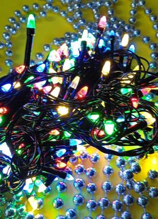 Гирлянда светодиодная новогодняя цветная 500 led 28 м | гирлянда электрическая| новорічна гірлянда|6 фото