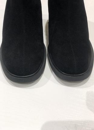 Ботинки женские зимние черные на каблуках натуральная замша + мех h2361-7158m-a189 brokolli 32736 фото