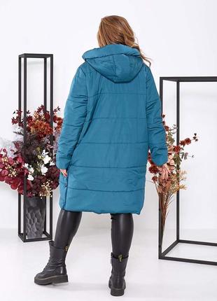 Пальто зимнее стёганое с разрезами 23043 в разных расцветках9 фото