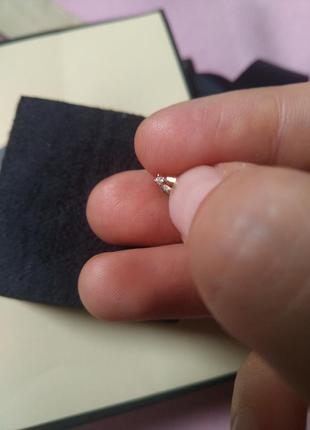 Міні золота сережка цвяшок гвоздик моно мініатюрна в додатковий прокол3 фото
