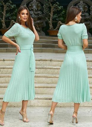 Сукня в'язана жіноча міді 101-1 в різних кольорах2 фото