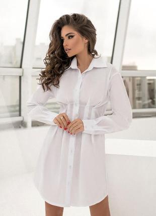 Жіноче стильне плаття-сорочка у великих розмірах 2260 "коттон складки" в кольорах10 фото