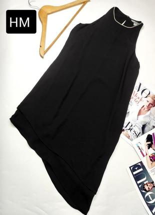 Платье женское черная асимметричного кроя без рукавов от бренда hm xs1 фото