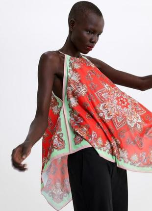 Блуза-платок в этнический принт zara2 фото
