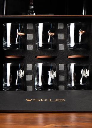 Рюмка стопка скляна чарка зі справжньою кулею 7.62 мм