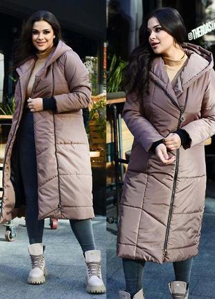 Батальное зимнее пальто 4290 в разных расцветках