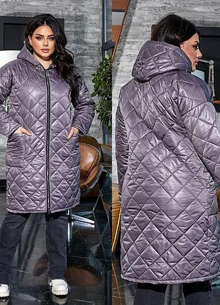Пальто стегане з капюшоном демісезонне 825 в різних кольорах