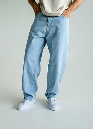Чоловічі модні якісні джинси baggy блакитні. чоловічі джинси вільного крою