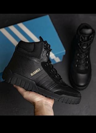 Зимние мужские ботинки/кроссовки на меху adidas натуральная кожа4 фото