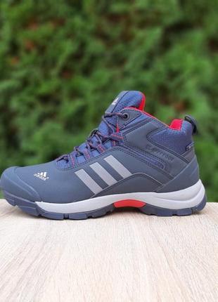 Adidas climaproof высокие синие с красным5 фото