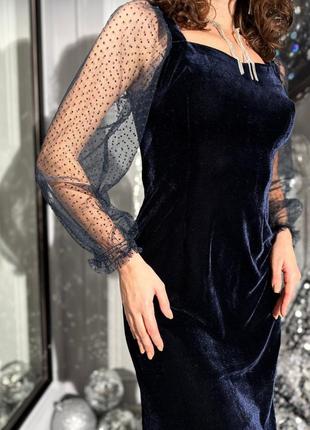 Жіноча вечірня сукня плаття міні оксамит10 фото