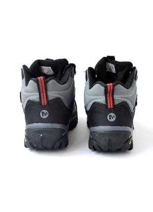 Merrell vibram cordura кроссовки мужские зимние с мехом отличное качество ботинки сапоги высокие теплые мерел водонепроницаемые серые с черным6 фото