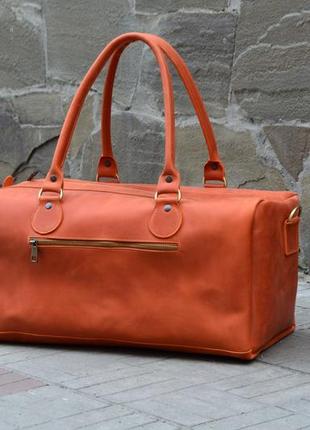 Шкіряна сумка соковитого апельсинового кольору2 фото