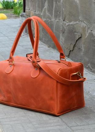 Шкіряна сумка соковитого апельсинового кольору3 фото