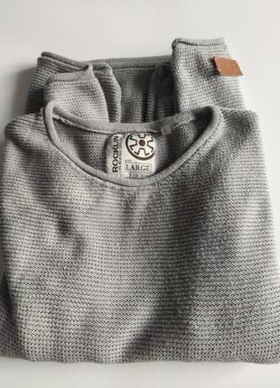 Пуловер rocklin roll neck knit wear р. l светло-серый4 фото