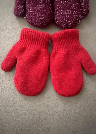 Теплые варежки 1-2 года, рукавички2 фото