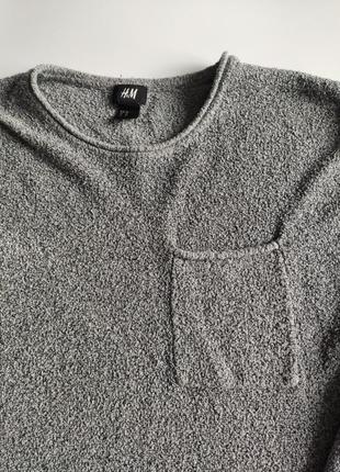 Пуловер h&m р. м светло-серий буклированый4 фото