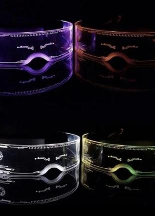 Свечашные очки в стиле киберпанк, окуляры с подсветкой