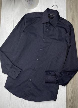 Синяя классическая рубашка s m рубашка в принт рубашка мужская
