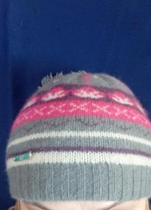 Шапка зимняя,двухсторонняя с орнаментом, шерсть и ангора