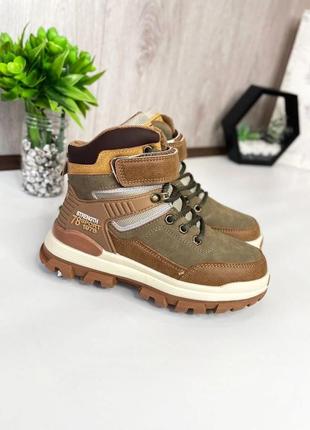 Стильные зимние ботинки от jong golf, коричневые с хаки