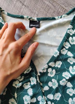 Блуза на запах в цветы , цветочный принт gina tricot, h&m3 фото