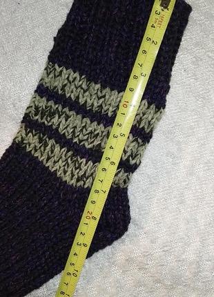 Р.42-44 чоловічі вовняні, в'язані, високі, товсті, зимові шкарпетки, капці.7 фото