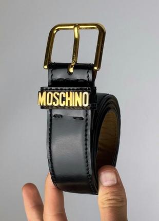 Ремень / пояс moschino redwall 401141 vintage винтажный кожаный черный оригинал размер 461 фото