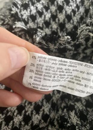 Твидовая юбка миди трапециевидной формы с узором гусиные лапки zara9 фото