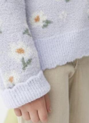 Свитер zara размер 11/12 лет, трикотажный свитер zara в ромашки, вязаная кофта zara на девочку 11/12 лет.7 фото