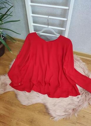Яскрава червона блуза трапеція від m&s collection, розмір l
