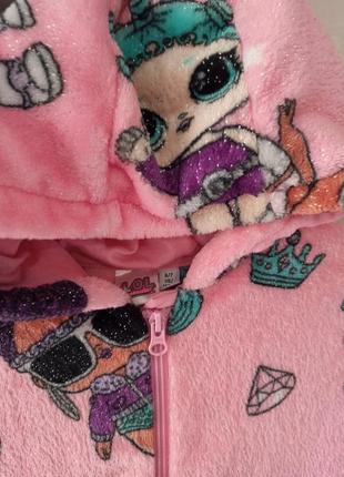 Теплый махровый кигуруми пижама комбинезон слип кукла куколка лол 6-7 лет2 фото