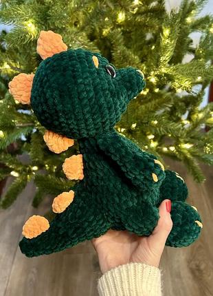 Динозавр дракончик дракон вязаный плюшевая игрушка ручной работы символ 2023 года подарок ребенку4 фото