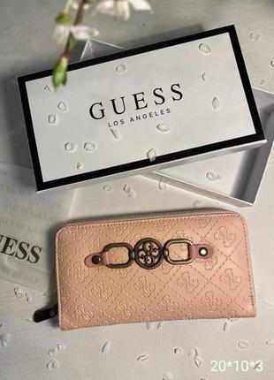 Жіночий гаманець рожевий з екошкіри, гаманець на молнії туреччина, гаманець еко турція, портмоне в стилі guess гесс1 фото