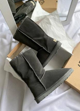 Женские зимние угги на меху ugg classic tall ii boot metalliс замша6 фото