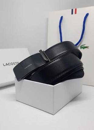 Мужской ремень. черный ремень лакосте. подарок мужчине. подарок на день рождения