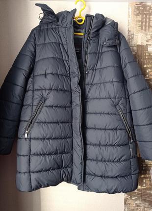 Женская, зимняя, стеганая куртка, цвет темно-синий, размер 52-543 фото