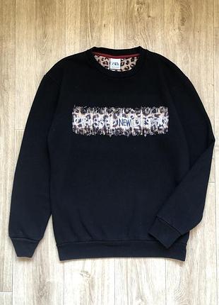 Свитшот zara на флисе оверсайз