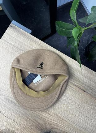 Коричневая вровка kangol / шерстяной берет кангол оригинал аристократия