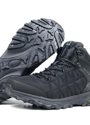 Чоловічі чоботи черевики кросівки зимові на хутрі columbia чорні